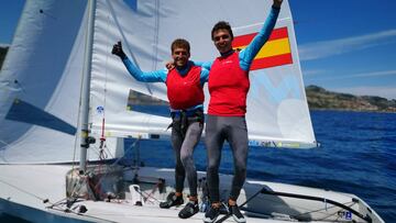 Los esp&ntilde;aoles Jordi Xammar y Nicol&aacute;s Rodr&iacute;guez, medalla de plata en el Europeo 2019 de la clase 470.