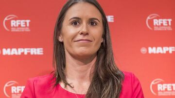 Anabel Medina, durante el acto de presentaci&oacute;n como capitana del equipo de Fed Cup.