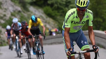 Alberto Contador, al ataque en el Noyer. Le persiguen Froome, Porte y Bardet.