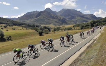 El pelotón durante la carrera.