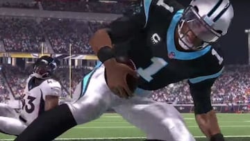 Cam Newton lograría ganar la Super Bowl saltando por encima de TJ Ward en el último ataque del partido.