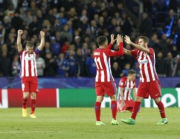 Los jugadores celebran el pase a las semifinales de la Champions.