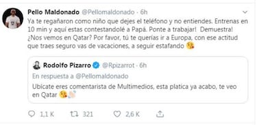 Rodolfo Pizarro discute en Twitter con comentarista deportivo
