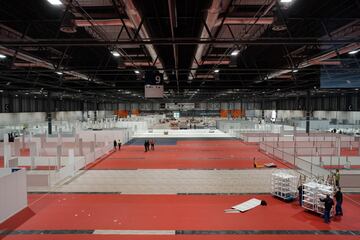 As Spain fights the spread of Covid-19, Madrid's IFEMA conference centre has been repurposed as a temporary hospital, with 5,500 beds.