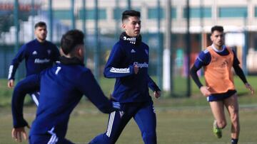 Meseguer durante un entrenamiento.