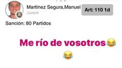 El diario valenciano Levante recogi&oacute; las burlas de un juvenil despu&eacute;s de haber sido castigado con 80 partidos por agredir a un &aacute;rbitro.