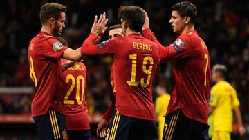 Los jugadores de la Selección celebran un triunfo previo a la Eurocopa.