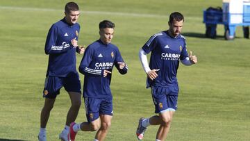 Bermejo y Guitián, durante un entrenamiento.