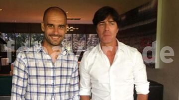 Guardiola y Löw durante su encuentro.