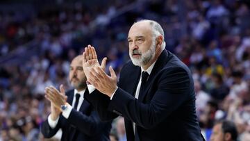 Pablo Laso, durante un partido de la ACB con el Real Madrid.