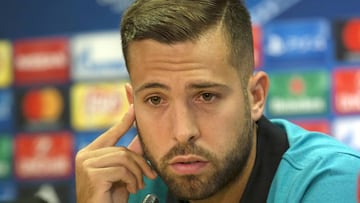 Jordi Alba en rueda de prensa. 