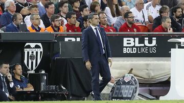 El entrenador del Barcelona, Ernesto Valverde, durante un partido.