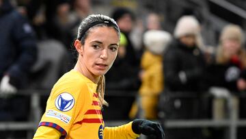 Aitana durante el partido de Champions entre el Rosengard y el Barcelona.