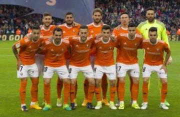 El once inicial del Osasuna. 