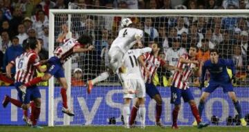 24/05/2014. Final de Champions League en Lisboa. Real Madrid-Atlético de Madrid. 1-1. Sergio Ramos consiguió el empate en el minuto 92. El conjunto madridista ganó 4-1 en la prorroga y La Décima.