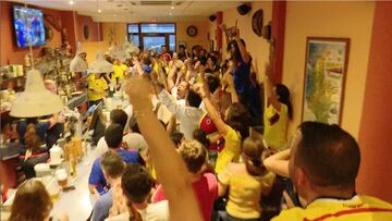 Locura colombiana en Madrid: increíble el grito del tercer gol