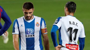 David López y De Tomás, en el derbi.
