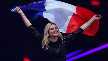 Louane, representing , takes part in the Grand Final of the 2025 Eurovision Song Contest in Basel, Switzerland, May 17, 2025. REUTERS/Denis Balibouse