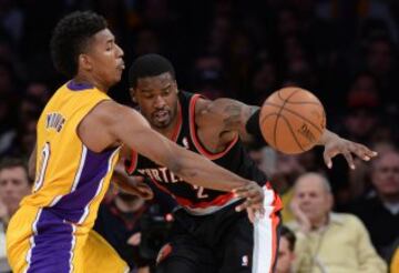 Nick Young (Lakers) y Wesley Matthews (Blazers).