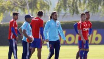 Sebasti&aacute;n Beccacece durante su primer entrenamiento en la U.