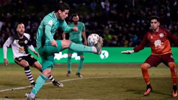 James Rodríguez durante el partido entre Real Madrid y Unionistas por Copa del Rey.