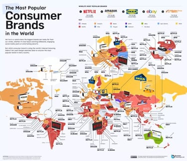 Este mapa muestra cuáles son las marcas más buscadas en tu país