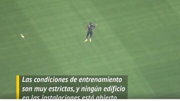 La cancha se ve desoladora: el Arsenal vuelve al entrenamiento