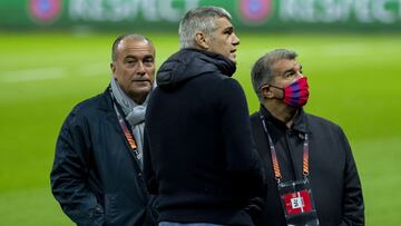 Joan Laporta, presidente del FC Barcelona, durante un entrenamiento.
 