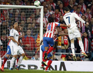 17 de mayo de 2013. Partido de la final de la Copa del Rey entre el Real Madrid y el Atlético de Madrid en el Bernabéu (1-2). Cristiano Ronaldo marcó el 1-0.





