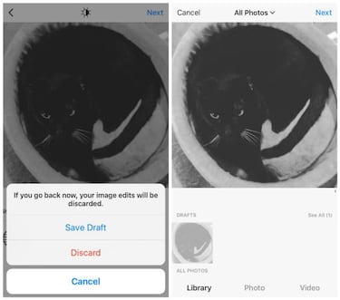 Cómo guardar borradores en Instagram