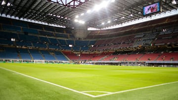 San Siro preparado para el partido de semifinales de Nations League de Espa&ntilde;a frente a Italia.