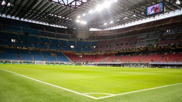 San Siro preparado para el partido de semifinales de Nations League de España frente a Italia.