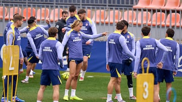 Marcos Llorente, en la última sesión del Atlético antes de viajar a Girona, donde cerrará el año natural 2025.