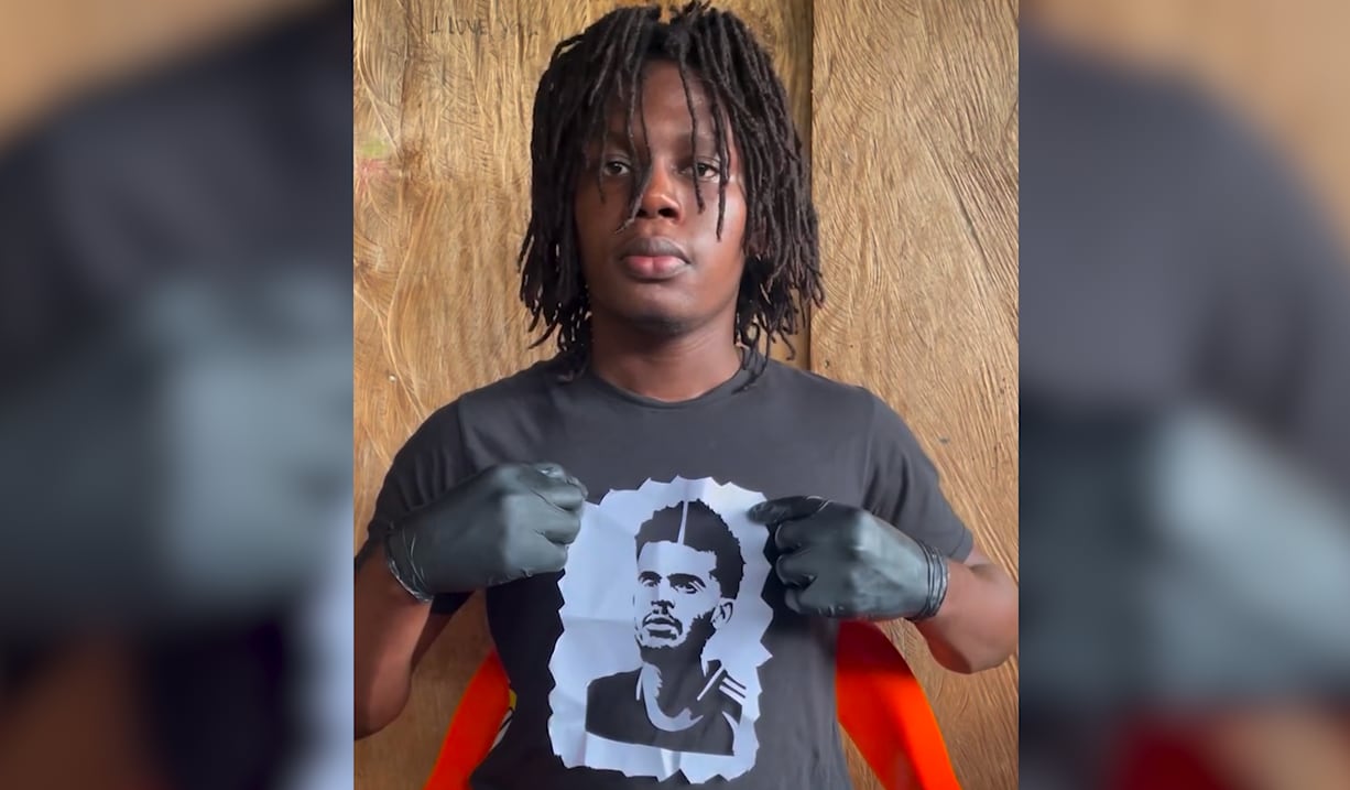 Lucho lo pidió y el artista cumplió: increíble retrato a ciegas