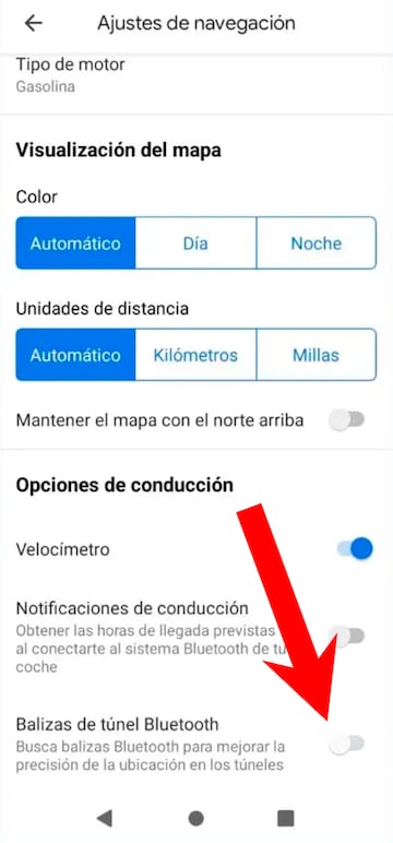 Balizas de túnel Bluetooth Google Maps Android