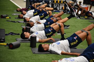 La Selección Colombia realizó trabajos de recuperación en gimnasio tras su llegada a Barranquilla pensando en el partido del domingo ante Brasil en el Metropolitano.