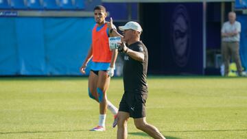 García Plaza en un entrenamiento.
