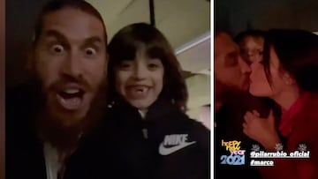 Sergio Ramos pasó la nochevieja en familia: sus hijos alucinaban con los fuegos artificiales