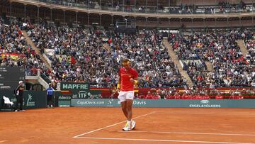Rafa Nadal, en un partido de Copa Davis disputado en Valencia. 