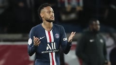 Neymar durante el partido de Liga francesa entre PSG y Stade de Reims. 