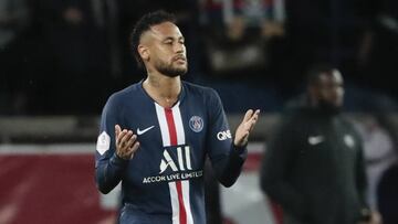 Neymar durante el partido de Liga francesa entre PSG y Stade de Reims.