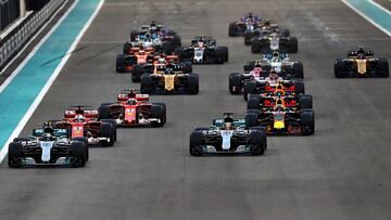 Salida del GP de Abu Dhabi 2017, F1. 