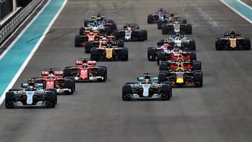Salida del GP de Abu Dhabi 2017, F1.