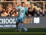 Apr 14, 2026; Sacramento, CA, USA; Minnesota United FC midfielder James Rodriguez (10) passes against Sacramento Republic FC during the first half during the US Open Cup at Heart Health Park. Mandatory Credit: Darren Yamashita-Imagn Images