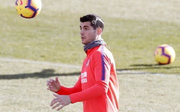 Morata durante el entrenamiento.