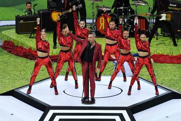Robbie Williams en la Ceremonia inaugural Rusia 2018.
