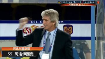 Pellegrini vibró con estos 2 goles de su equipo en China
