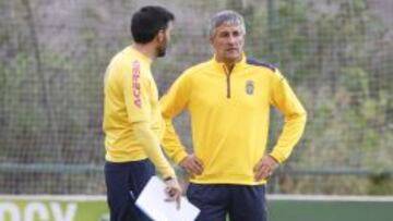 Quique Seti&eacute;n, en un entrenamiento.