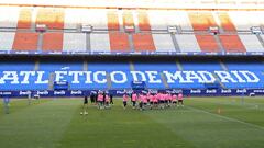 Así fue el entrenamiento del Atlético en su vuelta al Calderón