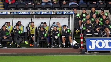 El cuerpo técnico del Manchester City.